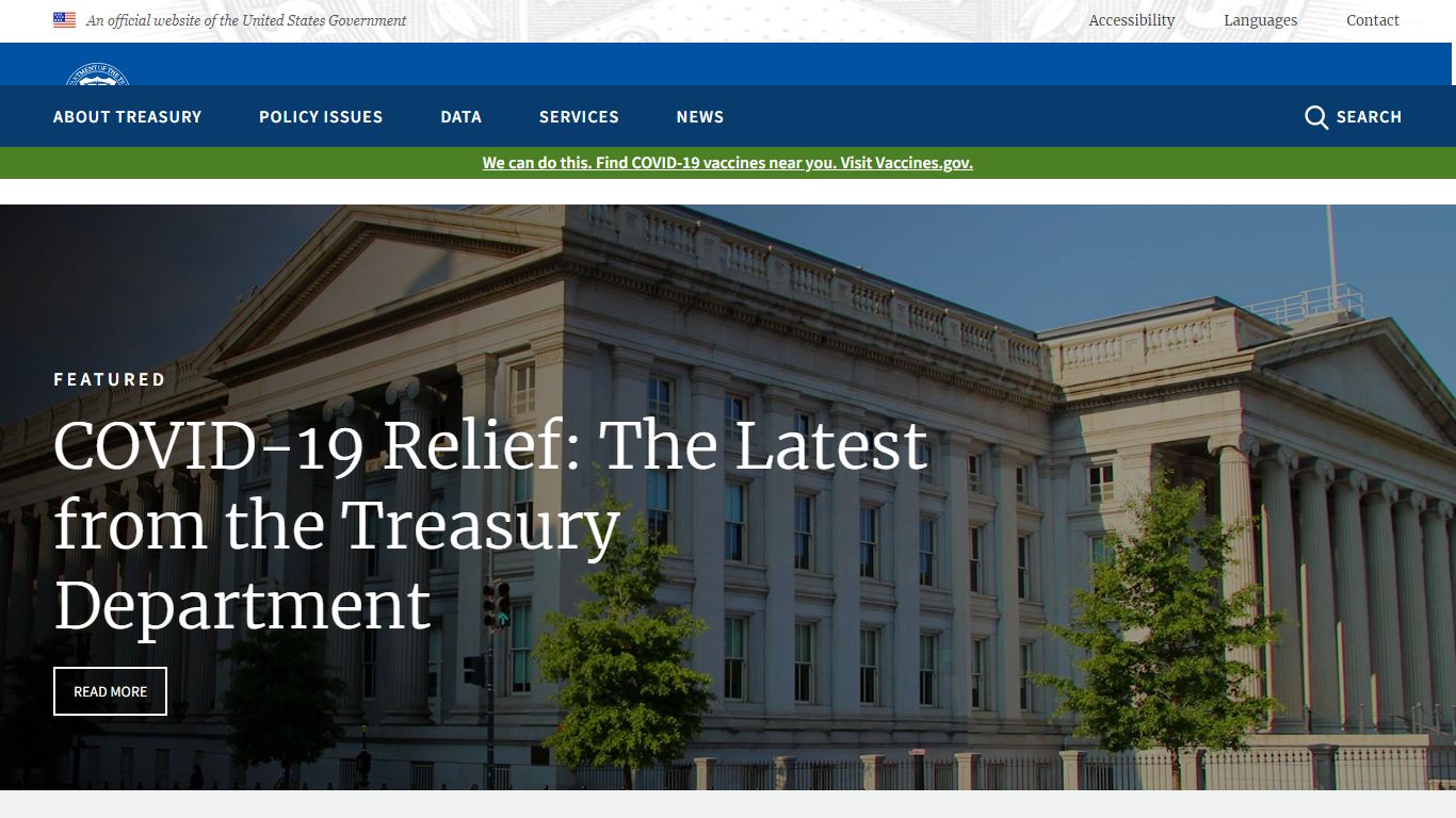 Front page | U.S. Department of the Treasury